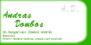 andras dombos business card